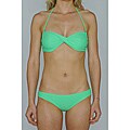 Island World Junior's Twisted Halter Top & Hipster Bikini Bottom in Green