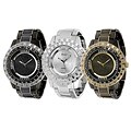 Geneva Platinum Men's Rhinestone-accented Link Watch