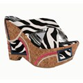 Italina by Beston Women's Zebra Cork Platforms