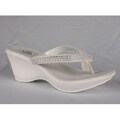 Bolaro by Beston Women's White Wedge Thong Sandals