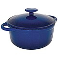 Le Cuistot Heritage Enameled Cast Iron 4.25 Quart Round Dutch Oven - 2 Tone Blue