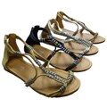 I-comfort Women's Metallic Bead Gladiator Sandals