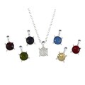 Roman Silvertone Multi-colored Faux Stone Interchangeable Necklace