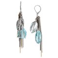 New! Kenneth Cole Blue and Clear Glass Drop Dangle Earrings