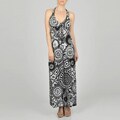 L.A. Gold Women's Black Allover Medallion Maxi Dress