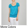 L.A. Gold Women's Puff Sleeve Smocked Top