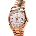Pre-owned Rolex Men's 18k Rose-gold Oyster Perpetual Watch