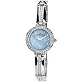 Anne Klein Silvertone Blue Mother of Pearl Dial Crystal Watch