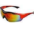 TR90 Wrap Black/Orange Semi-Rimless Frame Sunglasses