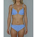 Island Love Women's Blue Geo Dot Underwire Top and Fold-over Banded Bottom Bikini