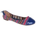 Wild Diva by Beston Women's 'Larisa-46' Blue Elastic Flats