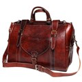 Chestnut Brown Large Leather Travel Bag (Morocco)
