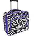 World Traveler Purple Trim Zebra Fashion Print Women's Rolling 17-inch Laptop Case