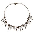 Sweet Romance Bronzetone White Glass Tulip Flower Necklace