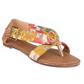 Neway by Beston Women's 'Zual' Yellow Floral Sandals