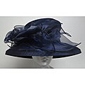 Swan Women's Navy Organza Packable Church Hat