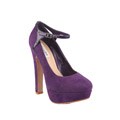 Neway by Beston 'Bebe-01' Women's Purple Mary Jane Ankle-strap Platform Pumps