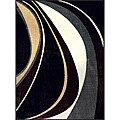 Allestra Movement Black Rug (4' x 6')