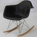 Black Molded Plastic Armchair Rocker