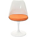 Eero Saarinen Style Tulip Side Chair with Orange Cushion