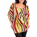 Stanzino Women's Plus Yellow Abstract Kimono Sleeve Tunic