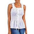 Stanzino Women's White Drawstring Sleeveless Top