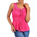 Stanzino Women's Fuchsia Drawstring Sleeveless Top