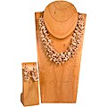 Neutral Melon Seed Necklace and Earring Set (Colombia)