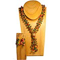 Earth Melon Seed Necklace and Earring Set (Colombia)