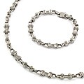 Stainless Steel Bicycle Chain Bracelet and Necklace Set