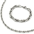 Stainless Steel Entangled Chain Bracelet and Necklace Set