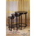 Espresso Wooden Round Nesting Side End Tables (Set of 3)