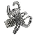 Journee Collection Rhodium-plated Steel Scorpion Stretch Ring