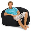 Slacker Sack Round Black Microfiber and Foam Bean Bag (4' round)