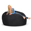 Slacker Sack Black Microfiber and Foam Bean Bag Chair (5' round)