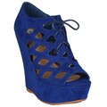 Neway by Beston Women's 'Adela' Blue Wedges Sandals