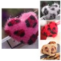 Deluxe Apple iPhone 4/4S Fur Leopard Heart 3.5mm Dust Ear Cap