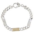 Sterling Silver and 18k Gold 7-mm Triple Bar Link Bracelet