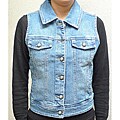 Live A Little Women's Denim Trucker Vest