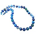 Blue Agate Bead 30-inch Necklace
