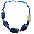 Blue Agate Bead 24-inch Necklace