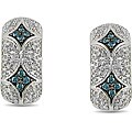 10k White Gold 1/5ct TDW Blue and White Diamond Earrings (H-I, I2-I3)