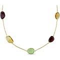 18k Yellow Gold 87 3/4ct TGW Multi-gemstone Fashion Necklace