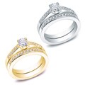 14k Gold 1ct TDW Round Diamond Bridal Ring Set (I-J, I2)