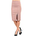 Stanzino Women's Brick Pink Pencil Skirt with Slit