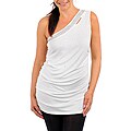 Stanzino Women's Plus-size White Studded Single-shoulder Top