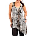 Stanzino Women's Plus-size Tan/Brown Snake Print Asymmetric Top