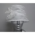 Swan Hat Embellished White Organza Packable Hat