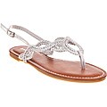 Riverberry Women's 'Morris' Silver Braided Thong Sandal