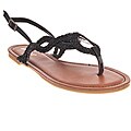 Riverberry Women's 'Morris' Black Braided Thong Sandals